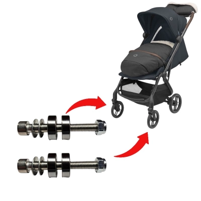 Naprawa kółek przednich Maxi Cosi SOHO - montaż łożysk i osi skręcanej - 2x kółko przednie